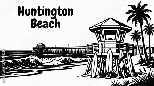 Photography huntington beach america coastline ocean travel destination tourism scenic lands