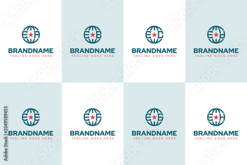 Foto Letters EA EB EC ED EE EF EG EH Globe Star Logo