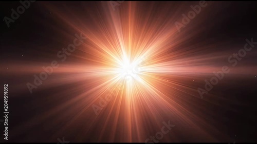 The video depicts a sequence of images showing a luminous, energetic burst of light emanating outward from a central point