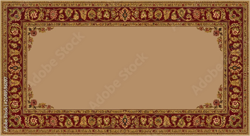 Foto Ornate Persian carpet border design traditional floral pattern with intricate de