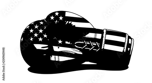 Professional boxing glove featuring usa flag pattern graphic american patriotic