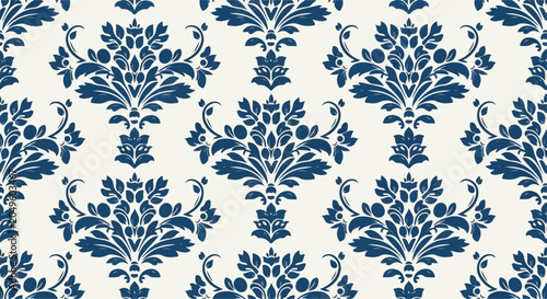 Foto Seamless damask wallpaper design with sophisticated vintage botanical ornaments