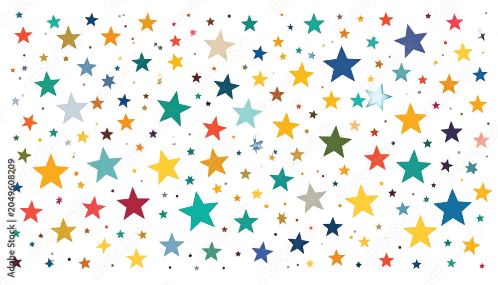 Obraz premium Colorful stars on white background.