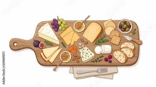Принти на полотні Variety of cheese and food board.