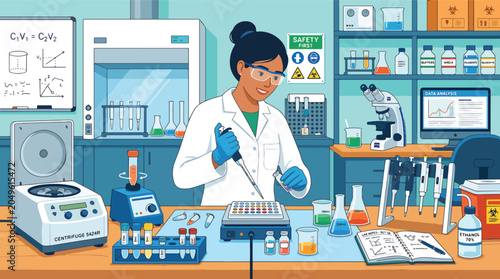 Valokuva Scientist working in laboratory setting.