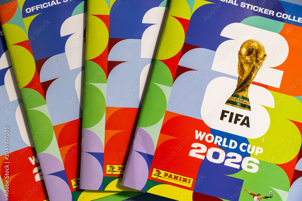 Naklejka premium LONDON, UK - JUNE 2nd 2026: The official Panini world cup soccer 2026 sticker book collectable album