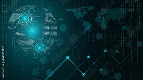 High-Tech Futuristic Cyberpunk Circuit Boards and Digital HUD Interfaces