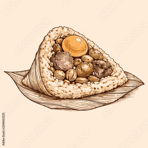 Traditional Rice Dumpling Zongzi Drawing