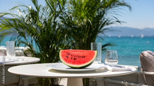 Watermelon Breakfast by the Sea