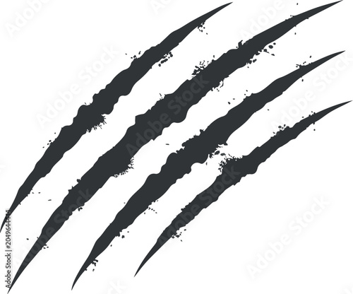 Grunge black claw scratch texture marks