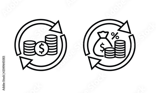 Tableau sur toile Financial growth and wealth accumulation vector icon