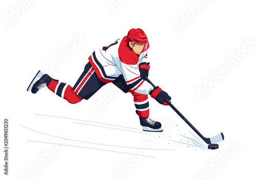 Canvas Print Hockey player in action on ice.
