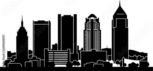 Birmingham AL skyline vector illustration