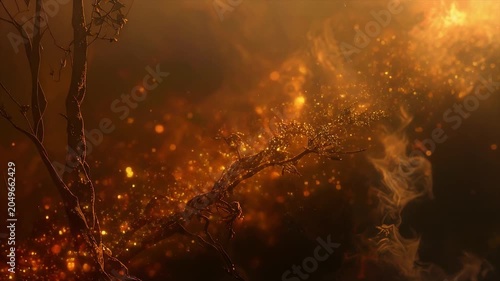 Soft luminous specks drifting apart in multilayer space haze with calm radiant abstract depth