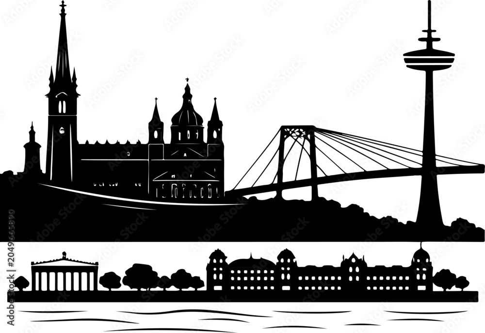 Fototapeta premium Bratislava skyline banner silhouette vector illustration
