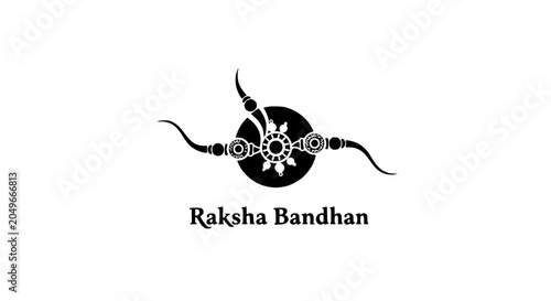 Schilderij op canvas Minimalist Raksha Bandhan Illustration with Traditional Indian Rakhi Symbol