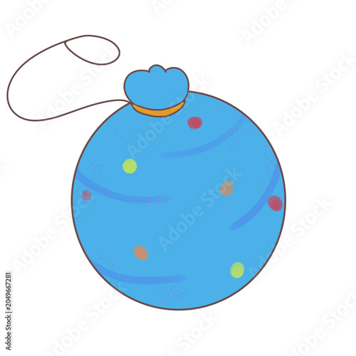 Single water yo-yo balloon cute kawaii Japanese festival illustration