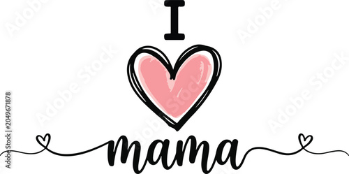 Mother's day graphic design with heart and text