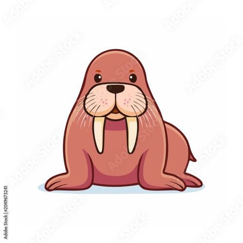 Cute cartoon walrus illustration