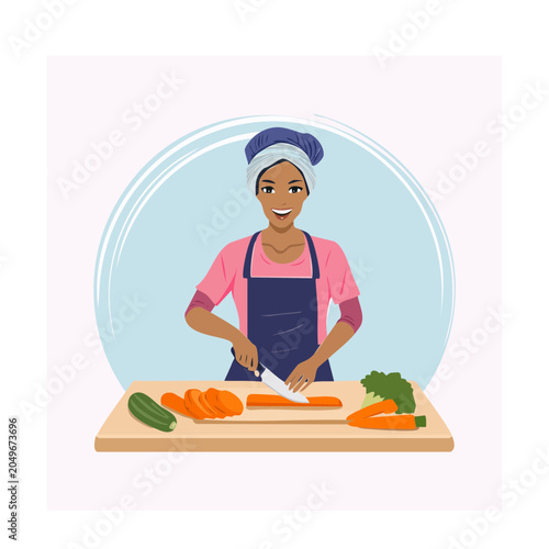 Woman preparing vegetables for cooking