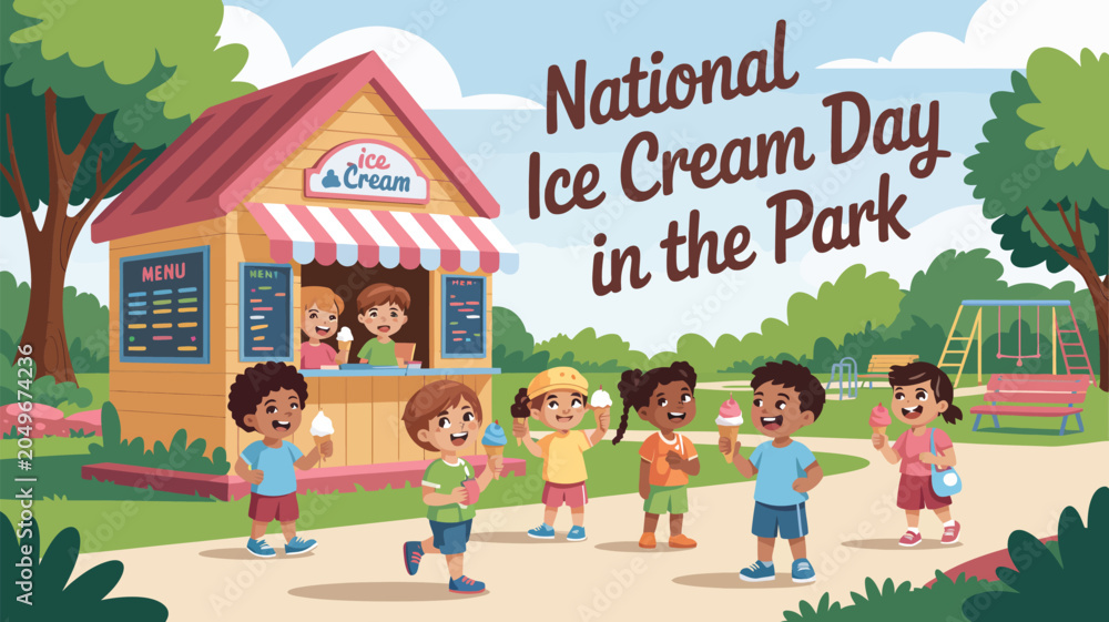 Fototapeta premium National ice cream day in the park