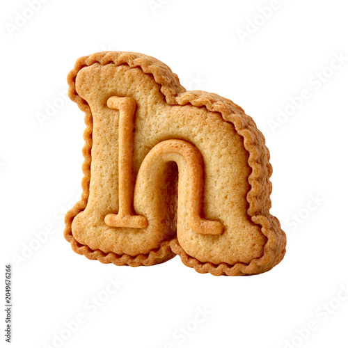 Alphabet Cookie Letter H on White Background