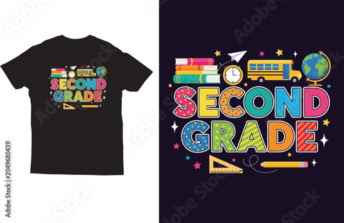 Second Grade Back to School T Shirt Design for Kids