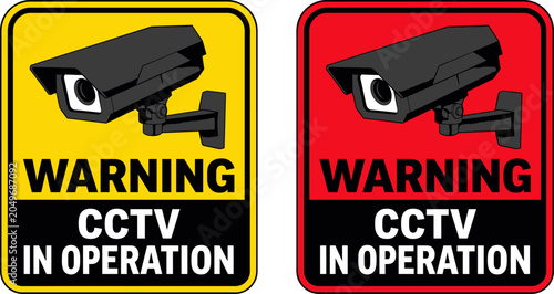 Vászonkép Warning cctv in operation signs for security and surveillance