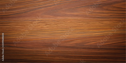 A close up of high gloss lacquered wood paneling with a deep rich brown color the reflective surf.deep  brow wood planks with natural texture, wooden retro background, light wooden background, table
