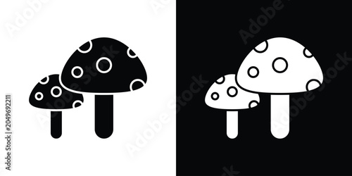 Mushroom icon clipart for apps and web