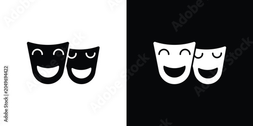 Photography Theater masks icon clipart for apps and web