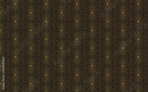 Luxury black and gold Islamic geometric seamless pattern, arabesque star background