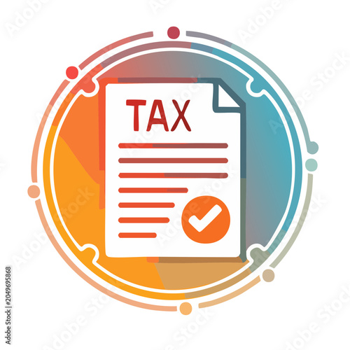 Tax form with checkmark icon