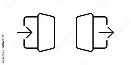 Foto Login & Logout thin line icon set