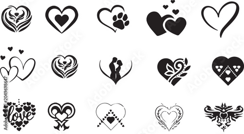 Foto Black and white corn illustrations on white background