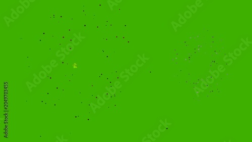 Grand finale fireworks bursting on green screen for celebration overlay