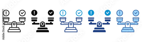 Balanced icon set multiple style collection