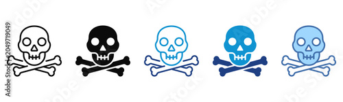 Schilderij op canvas Skull icon set multiple style collection