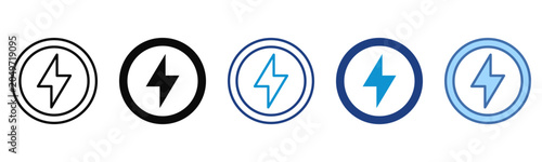 Power icon set multiple style collection