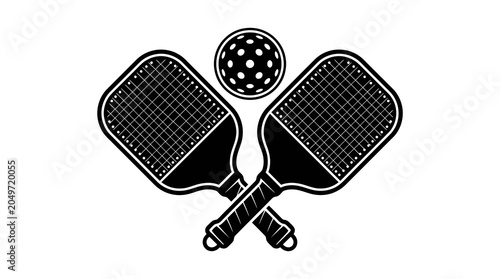 Crossed Pickleball Paddles Vector Illustration