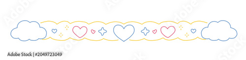 heart starry clouds cute divider banner 