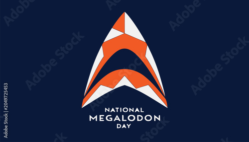 Foto Stylized shark fin graphic for national megalodon day celebration event