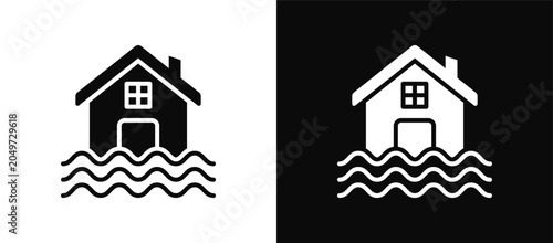Fotografia Flooding icon set multiple color collection