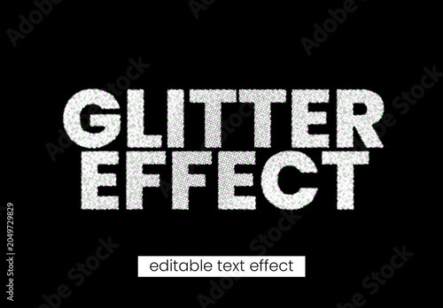 Silver Glitter Editable Text Effect with Sparkling Luxury Typography