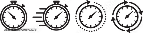 Foto Set of stopwatch icons with different speed and motion effects
