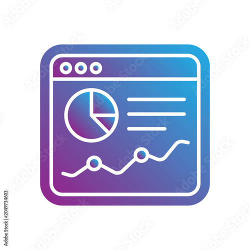 Colorful graph icon with pie chart