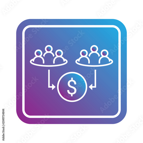 People exchanging money icon symbol