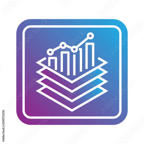 Business Graph Icon with Bars