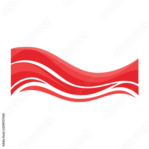 Abstract red and white wavy lines pattern