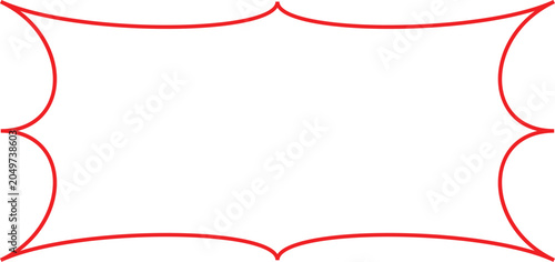 Quadro em tela Red comic book speech bubble isolated on white background